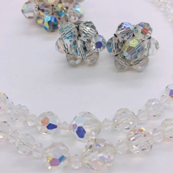 Vintage Deco Rhinestone Aurora Borealis Jewelry Lot - Picture 13 of 14